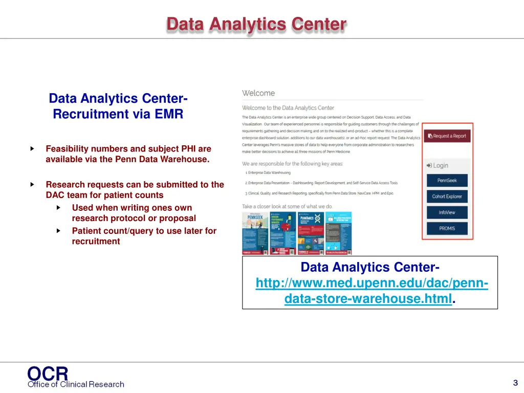data analytics center