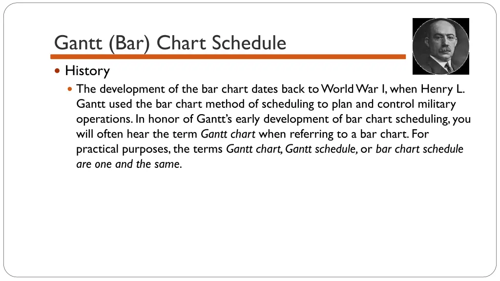 gantt bar chart schedule