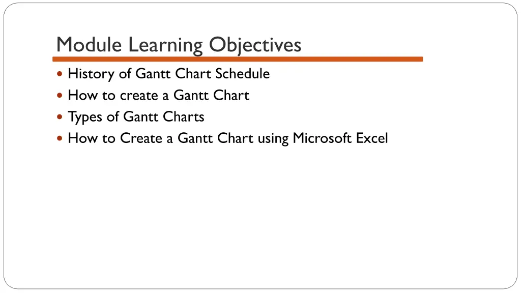 module learning objectives