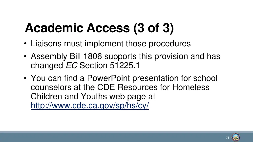 academic access 3 of 3 liaisons must implement