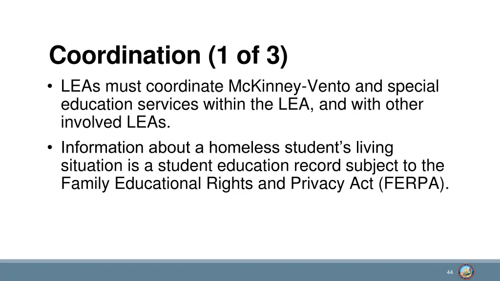 coordination 1 of 3 leas must coordinate mckinney