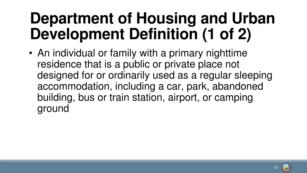 department of housing and urban development