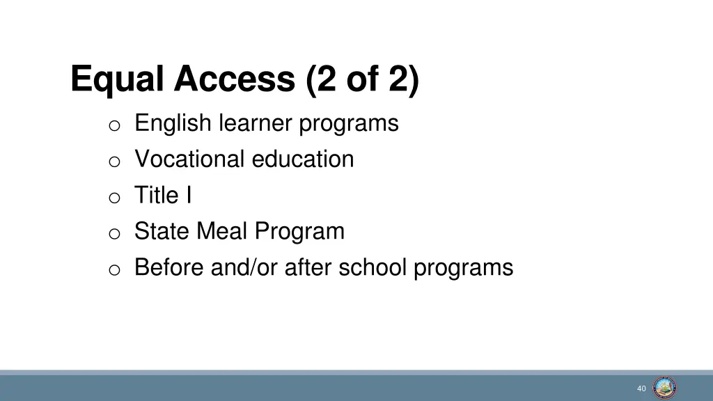 equal access 2 of 2 o english learner programs