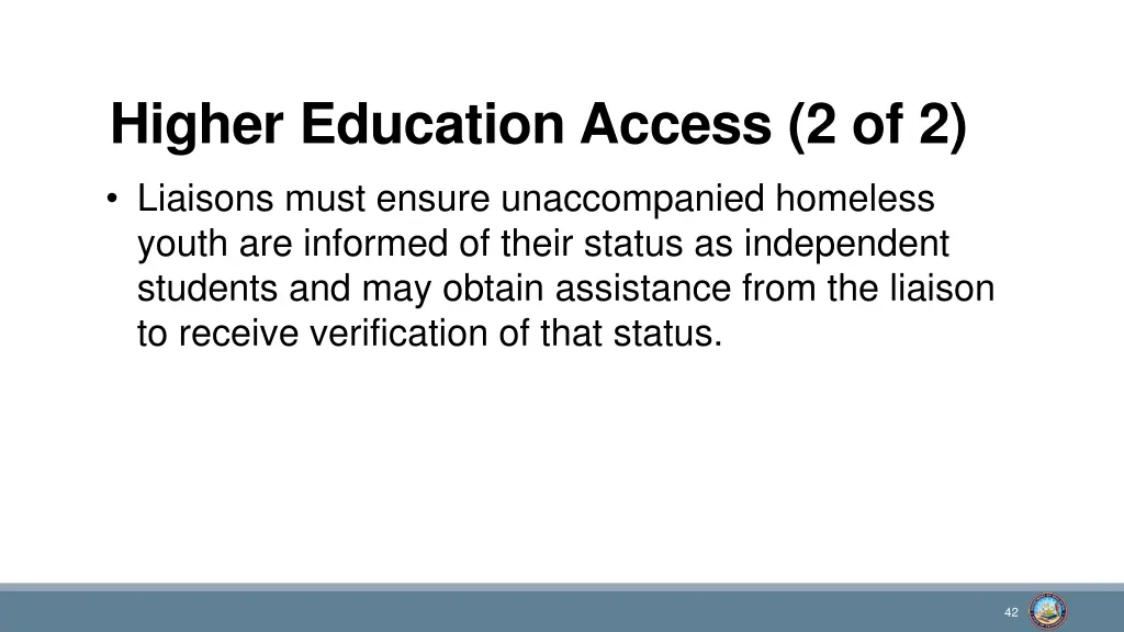 higher education access 2 of 2 liaisons must