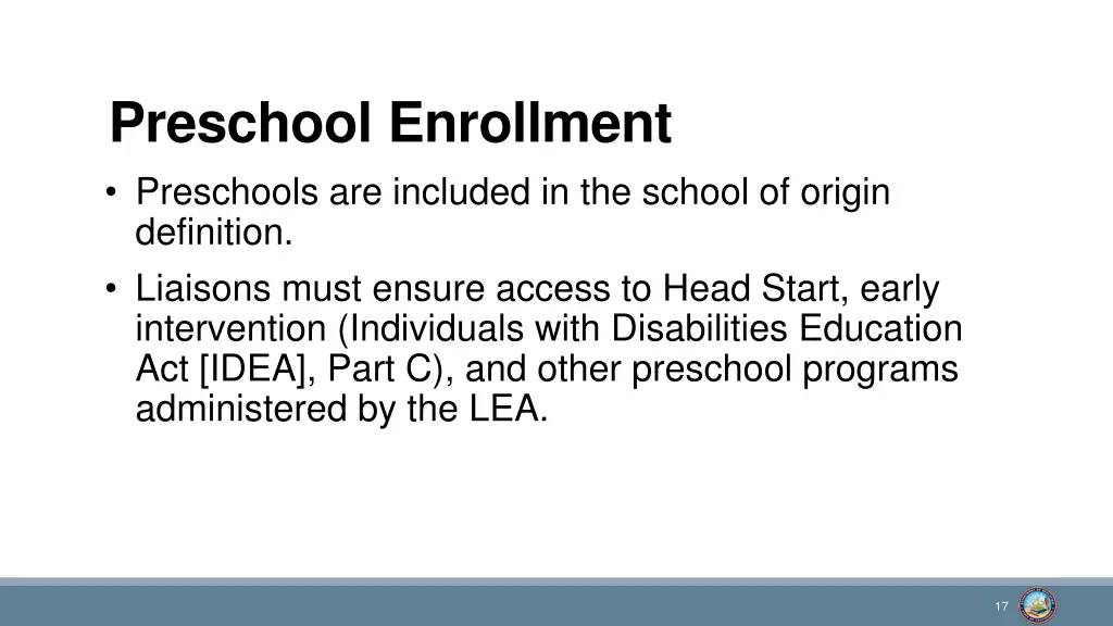 preschool enrollment preschools are included