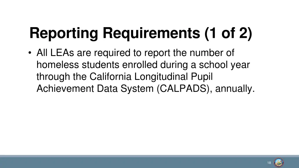 reporting requirements 1 of 2 all leas