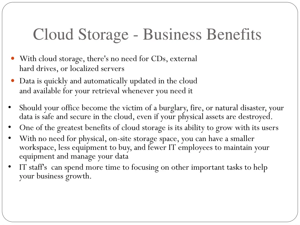 cloud storage business benefits