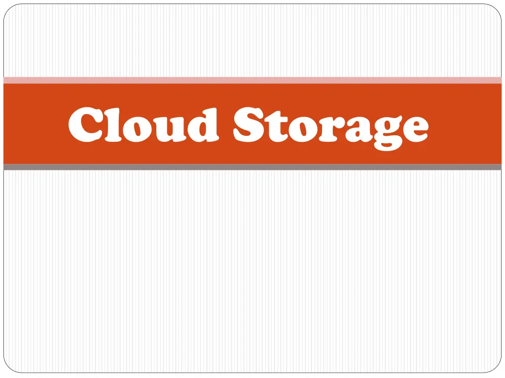 cloud storage
