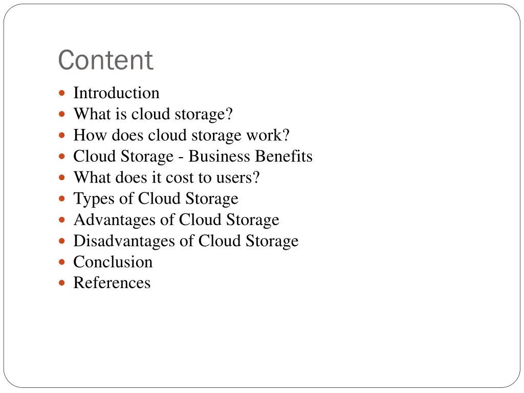 content introduction what is cloud storage