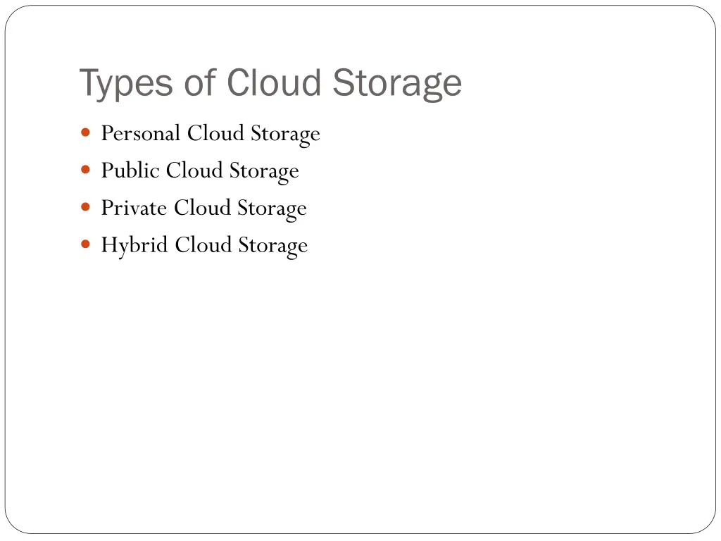 types of cloud storage