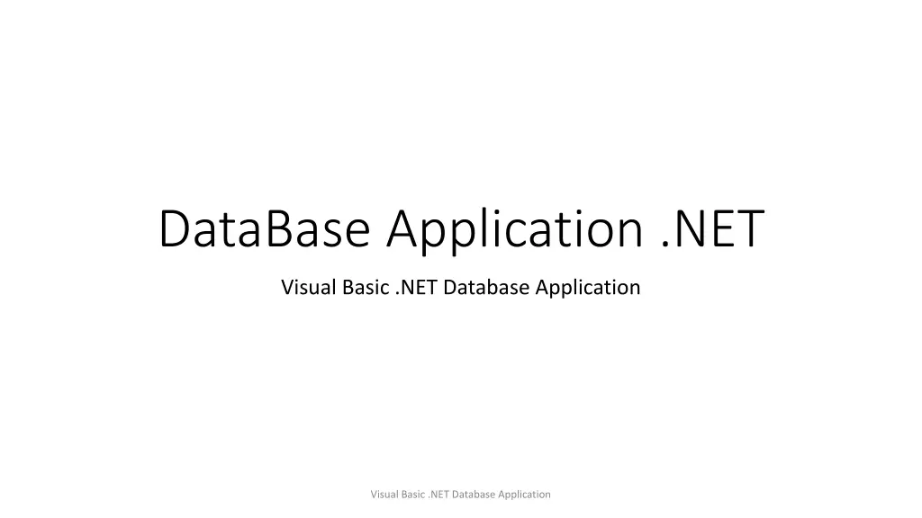 database application net