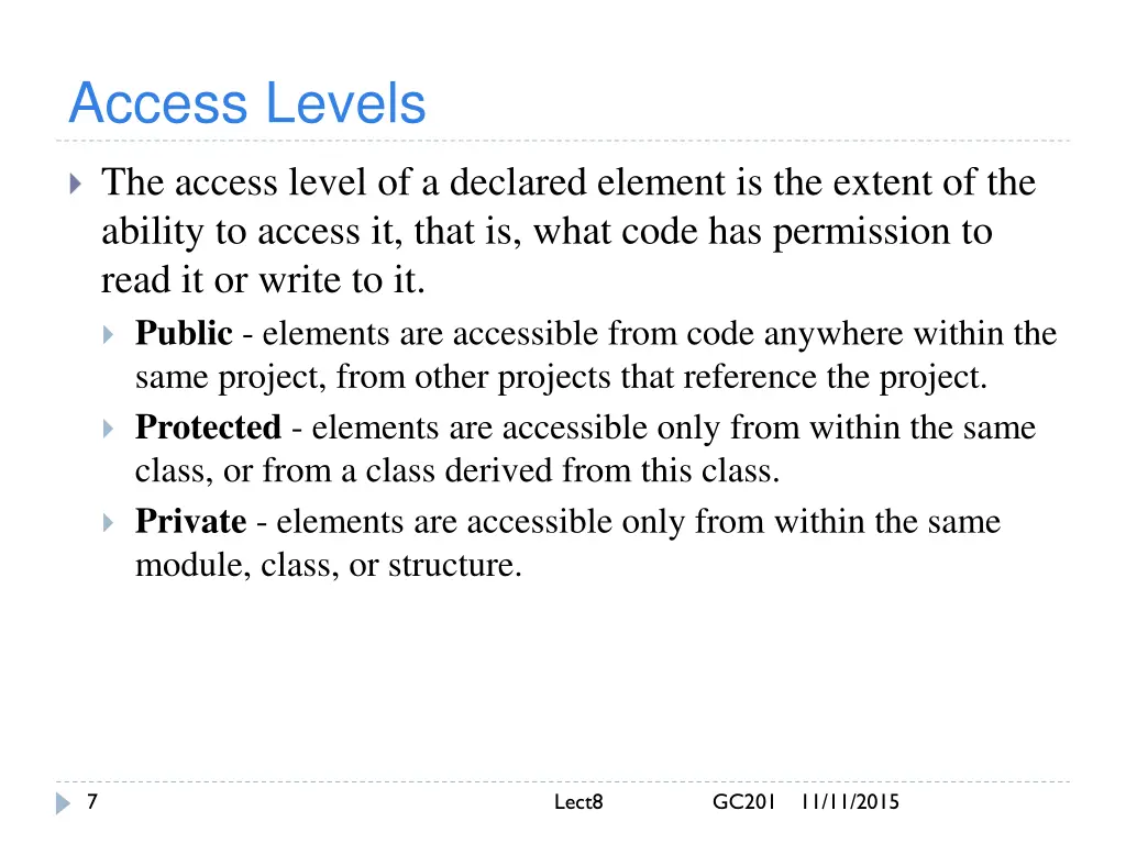access levels