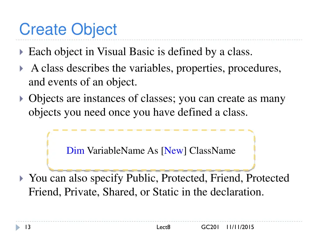 create object