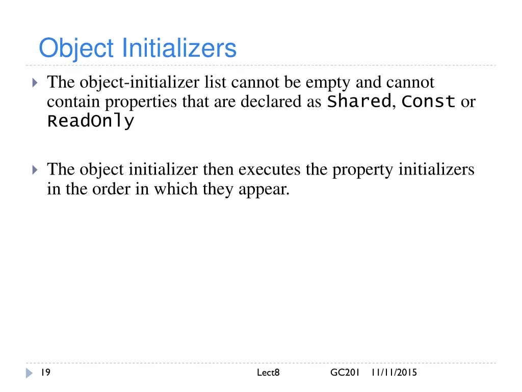 object initializers 2