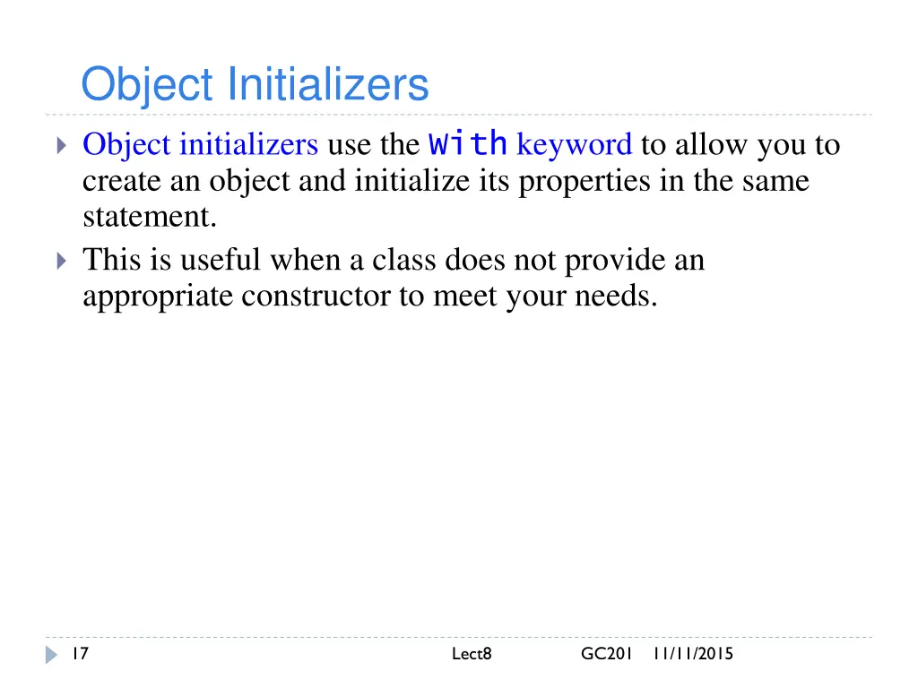 object initializers