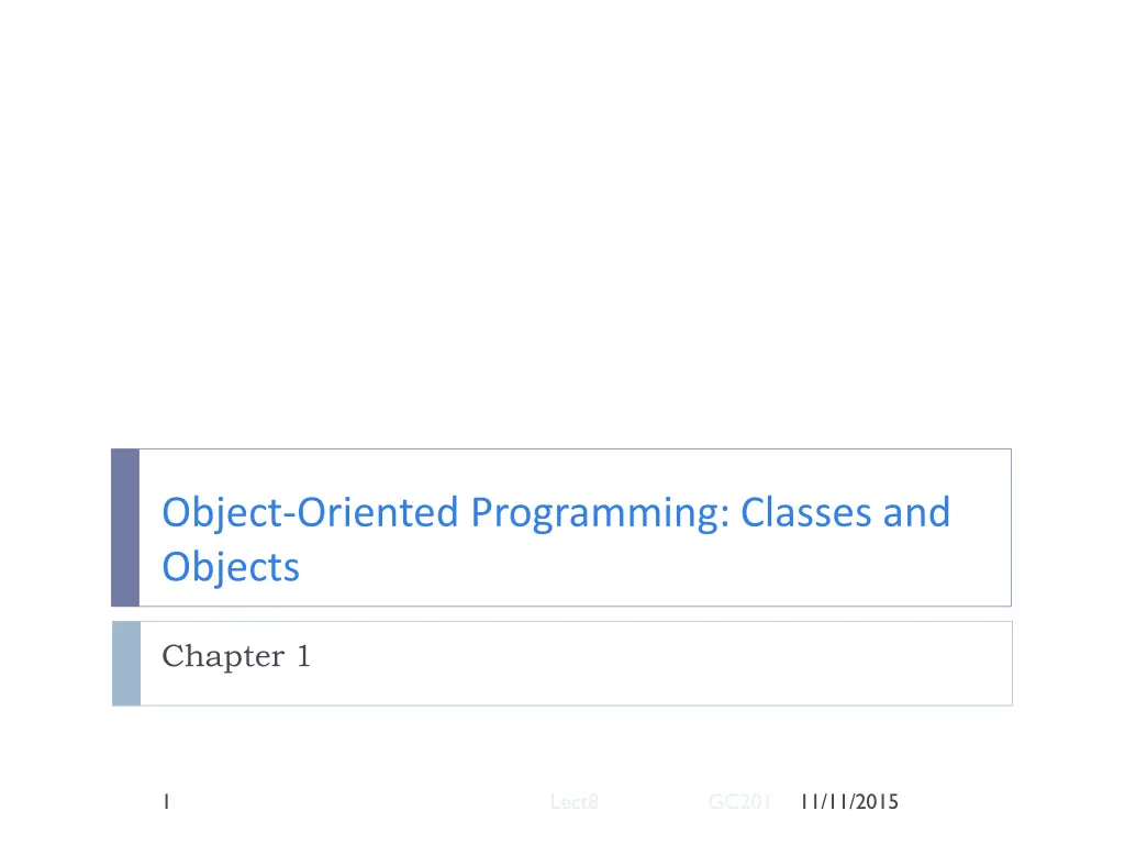 object oriented programming classes and objects