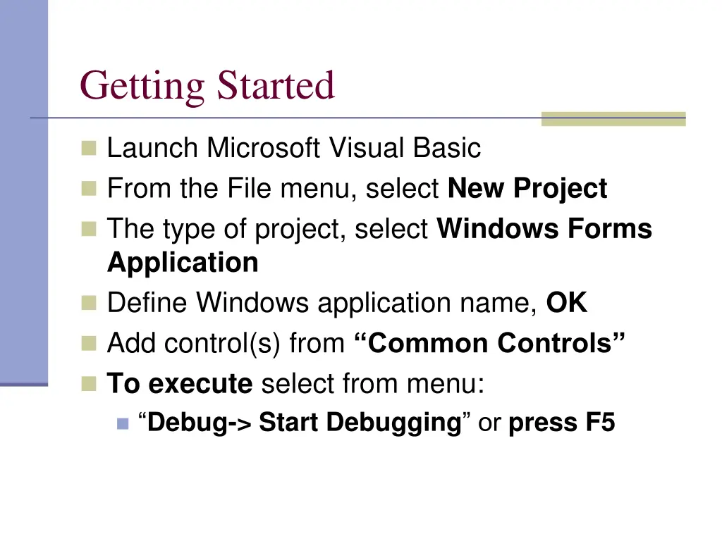 getting started