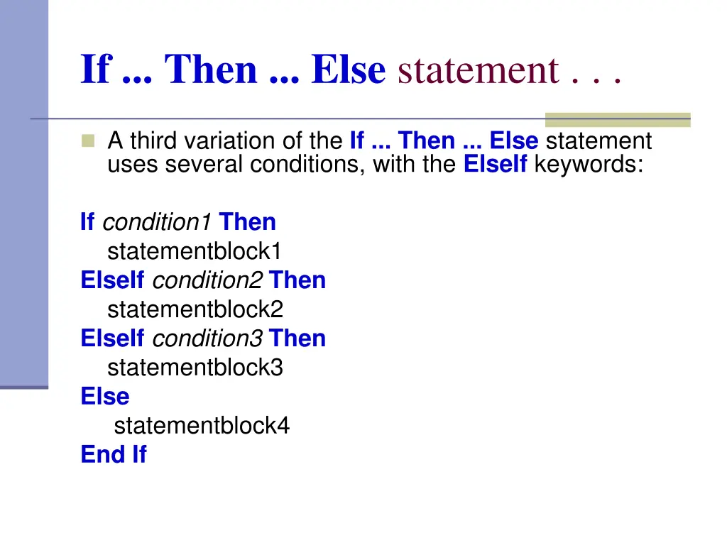 if then else statement 1