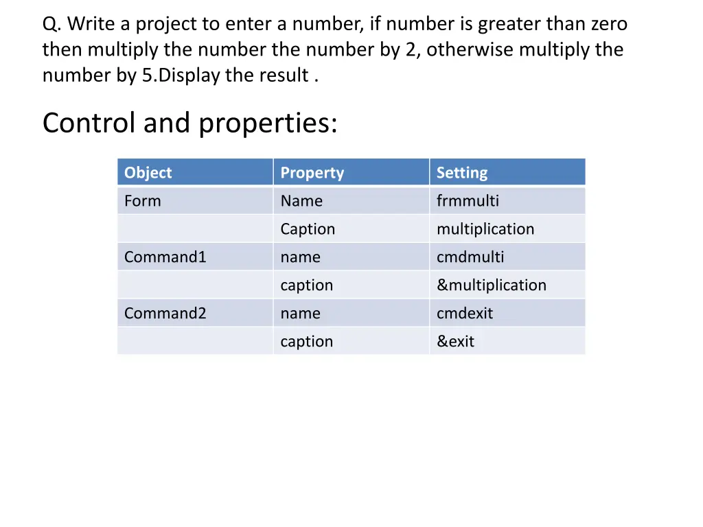 q write a project to enter a number if number