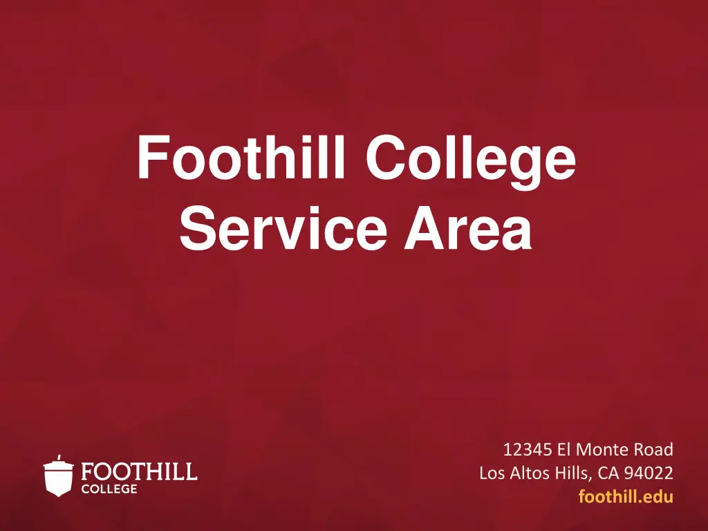 foothill college service area