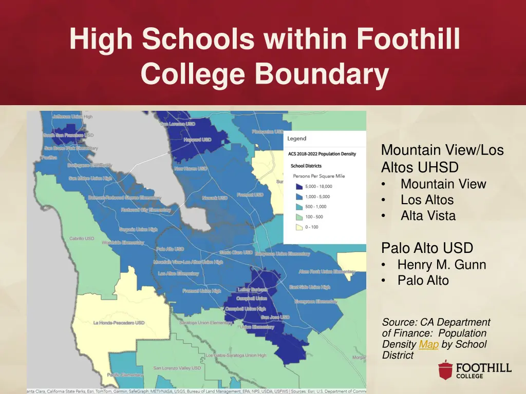 high schools within foothill college boundary
