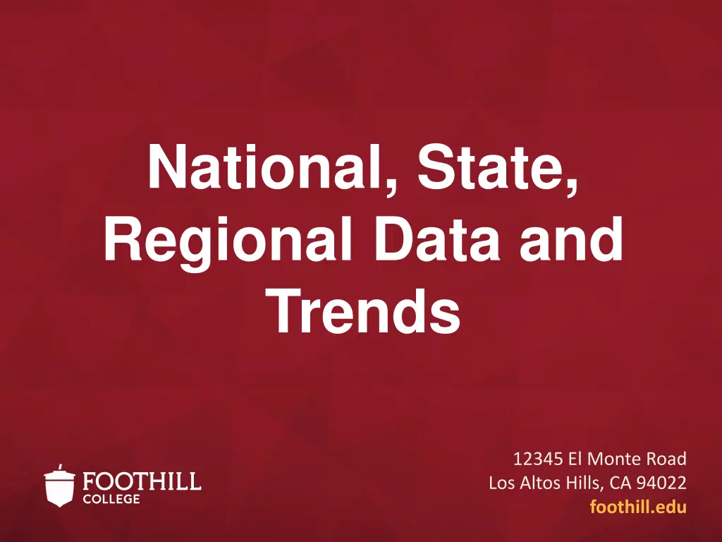 national state regional data and trends