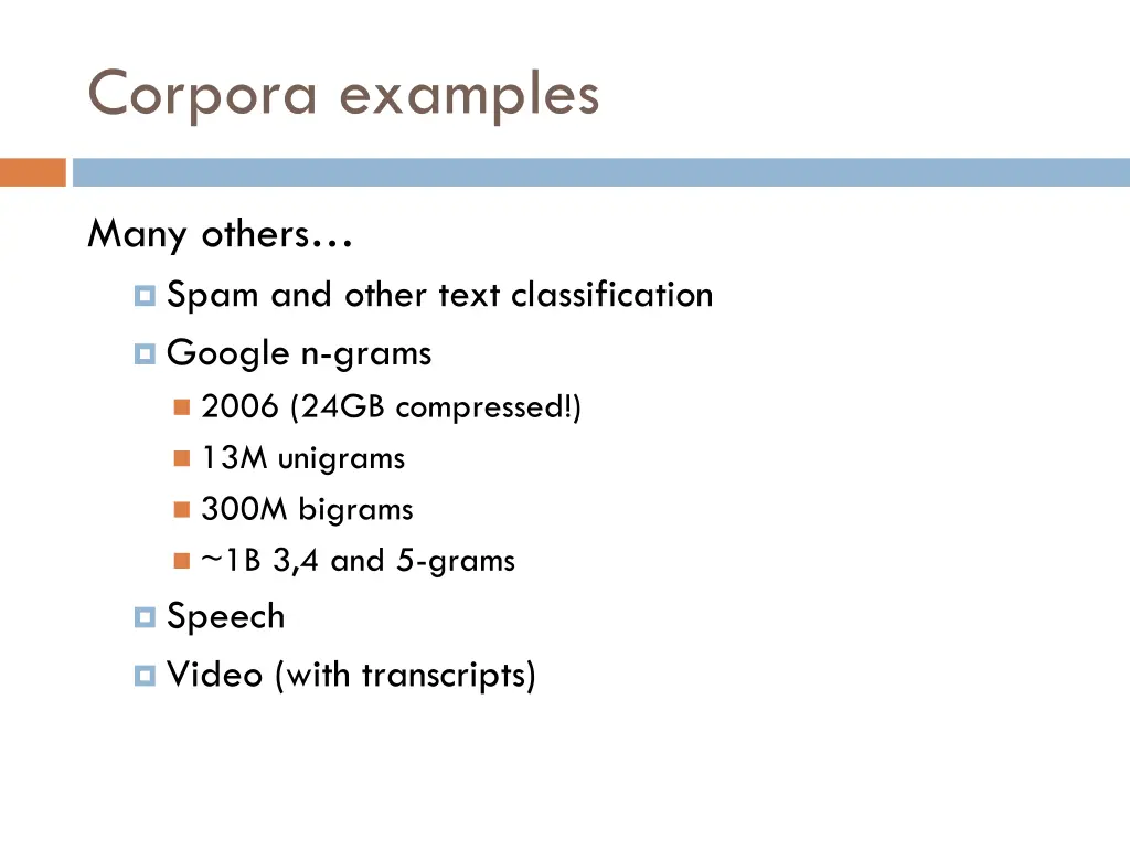 corpora examples