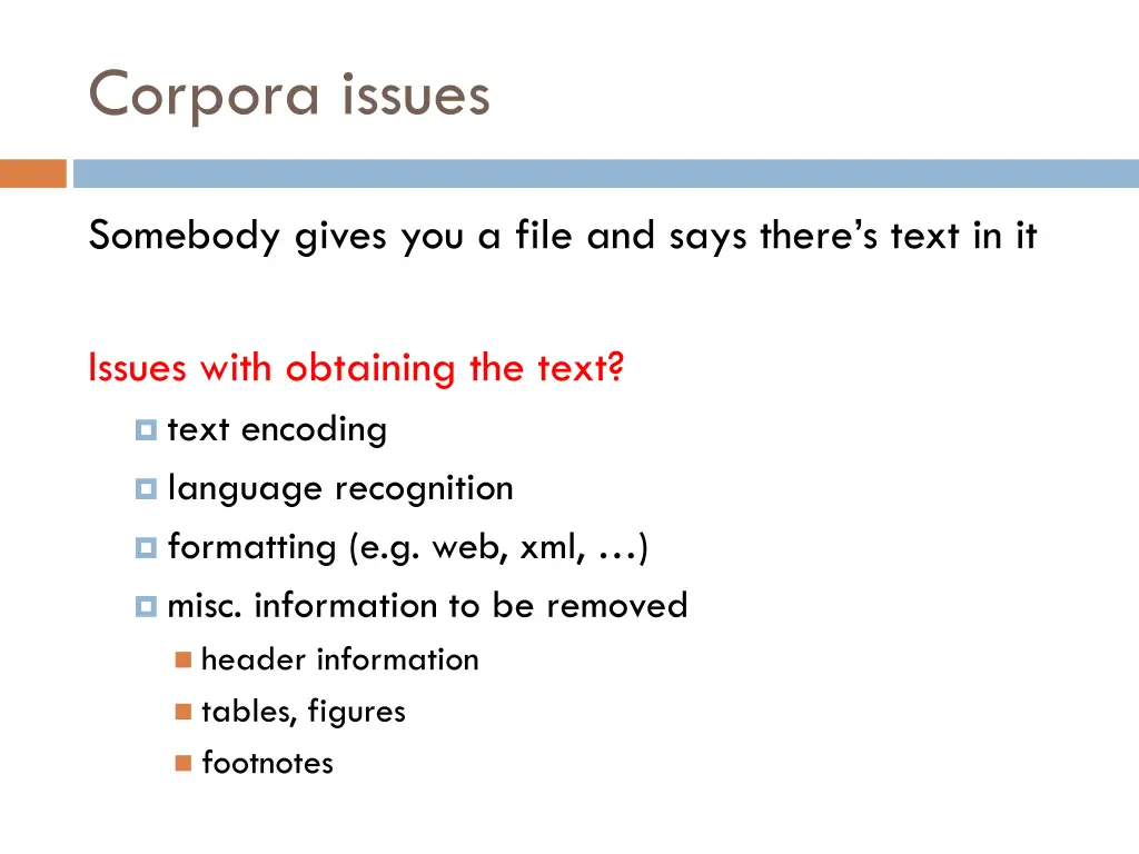 corpora issues