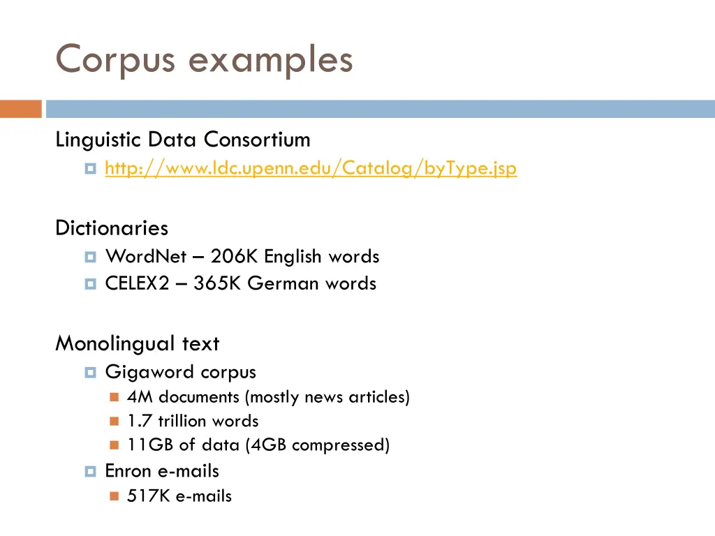 corpus examples 1