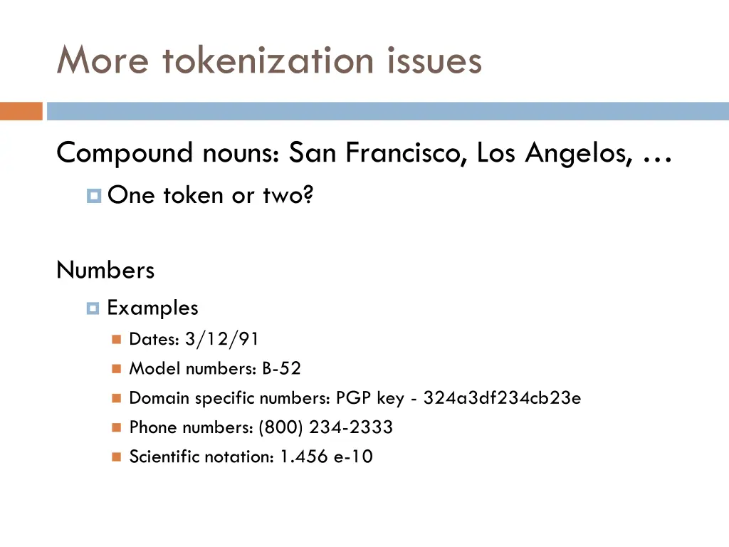 more tokenization issues