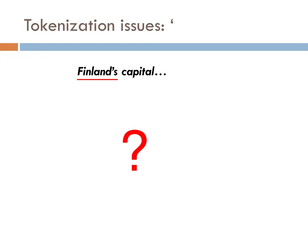 tokenization issues