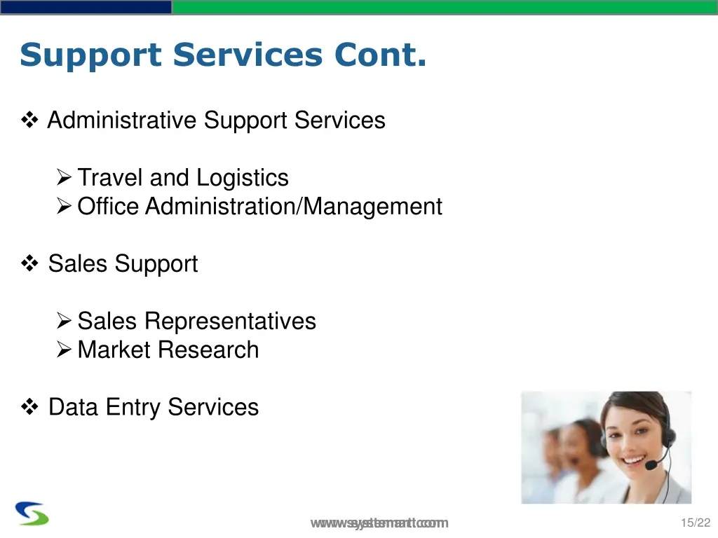 support services cont