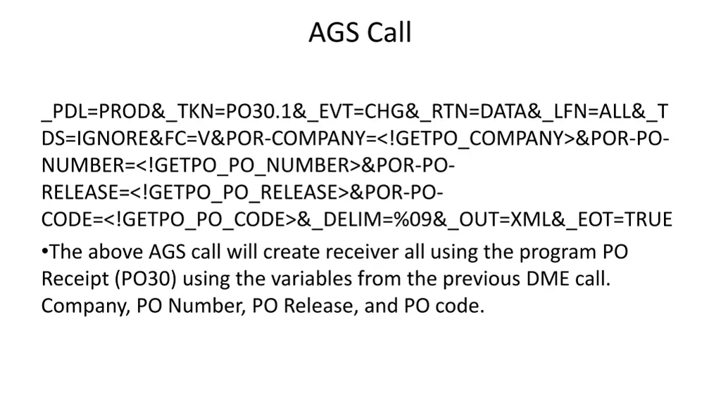 ags call