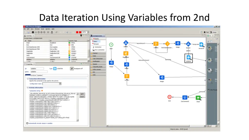 data iteration using variables from 2nd