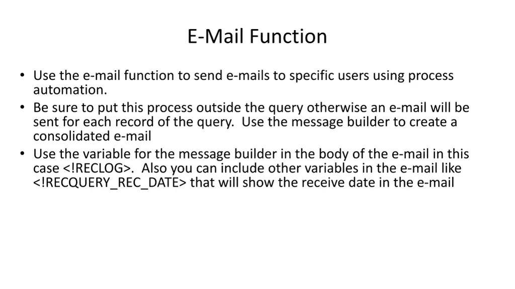 e mail function 1