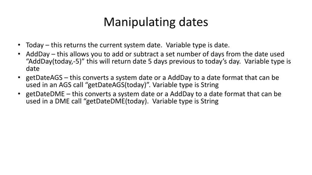 manipulating dates