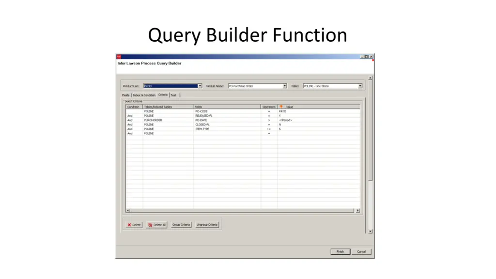 query builder function 1