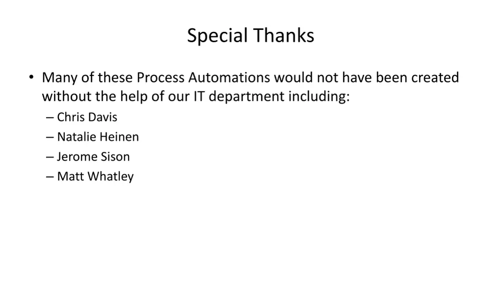 special thanks