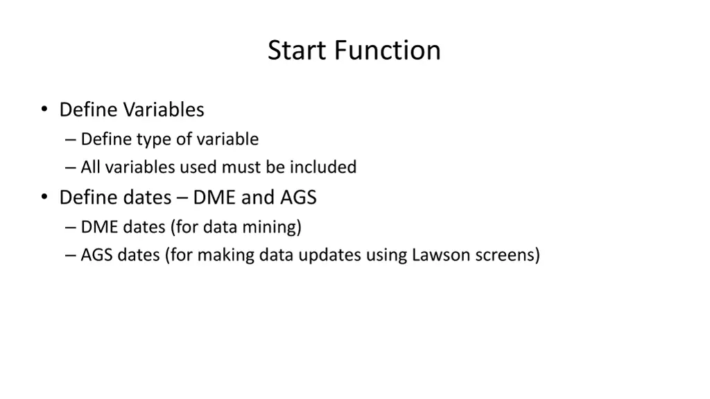 start function 1