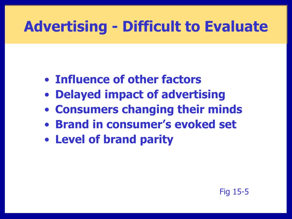 advertising difficult to evaluate