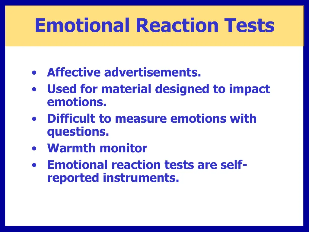 emotional reaction tests