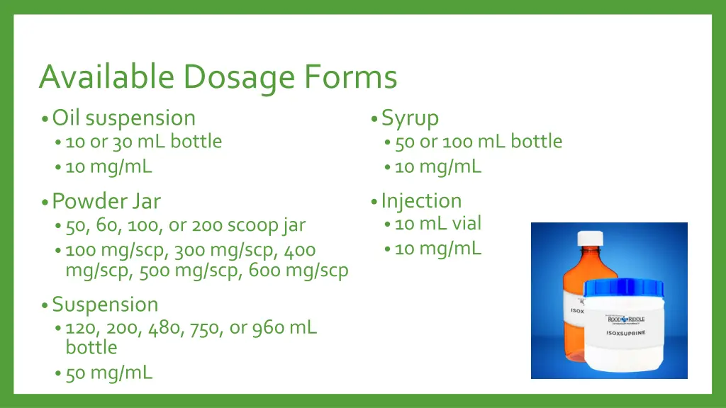 available dosage forms