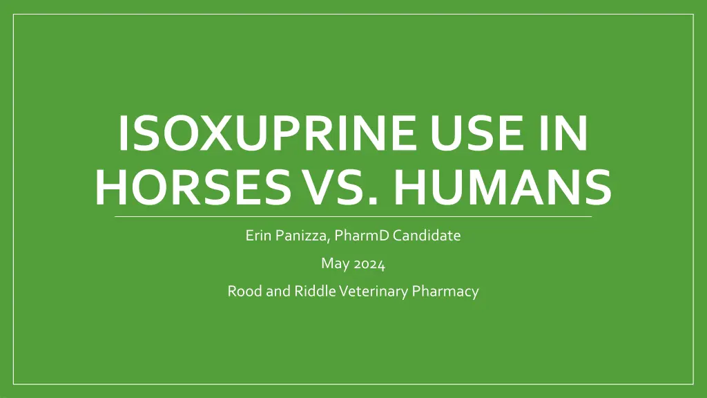 isoxuprine use in horses vs humans