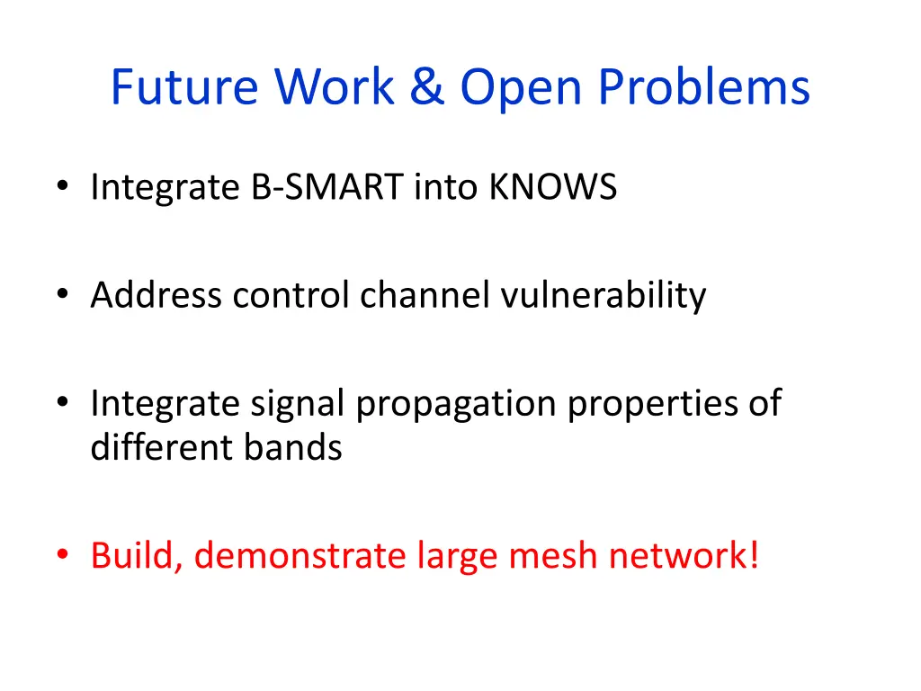 future work open problems