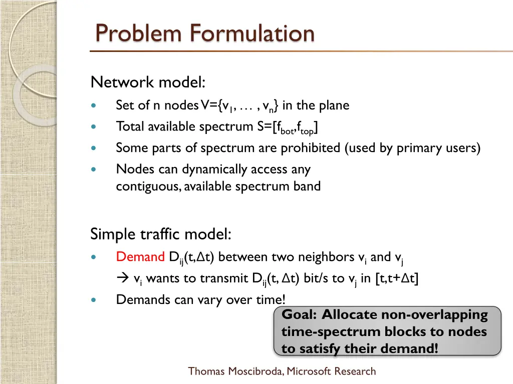 problem formulation