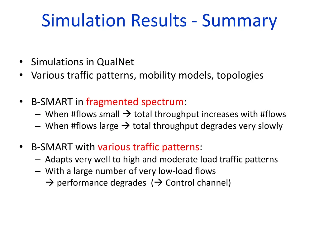 simulation results summary