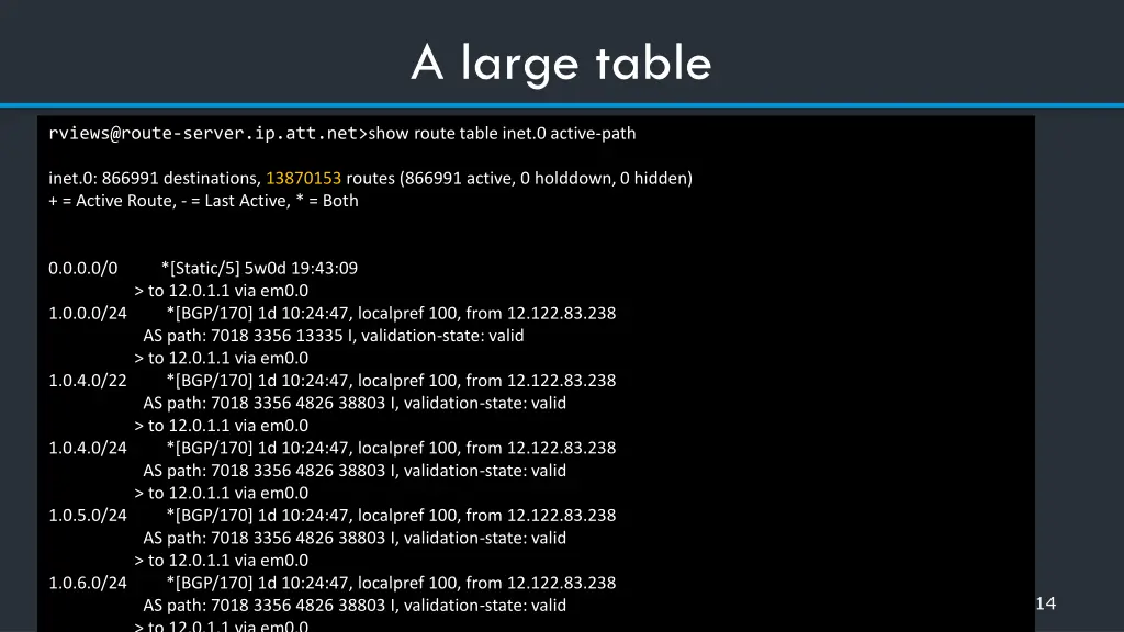a large table
