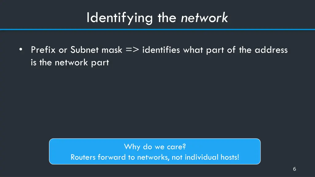 identifying the network