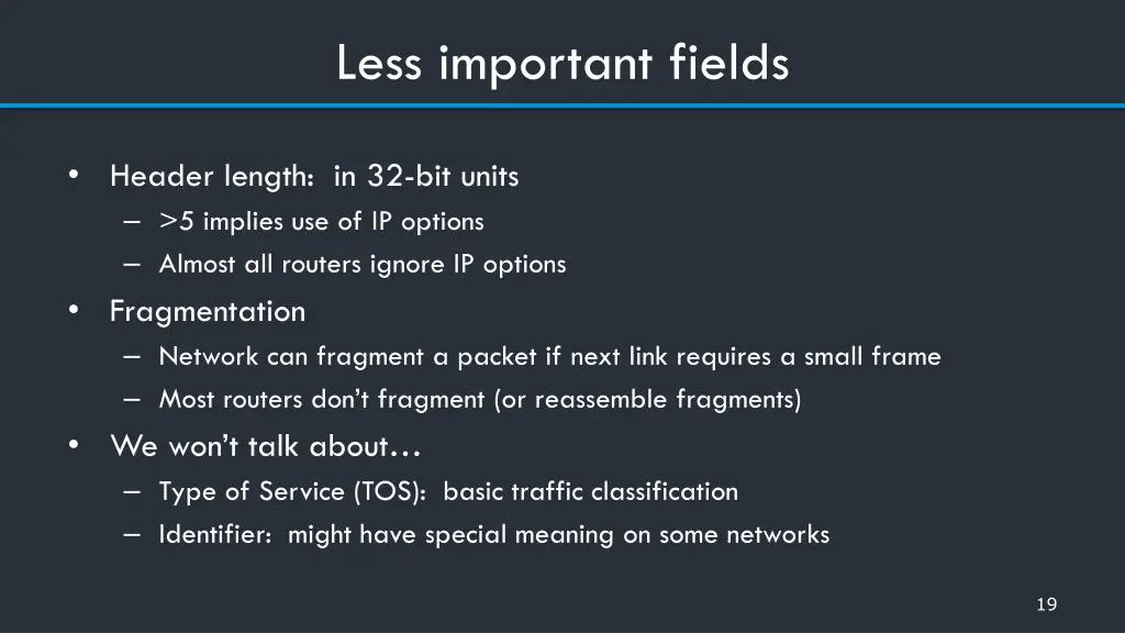 less important fields