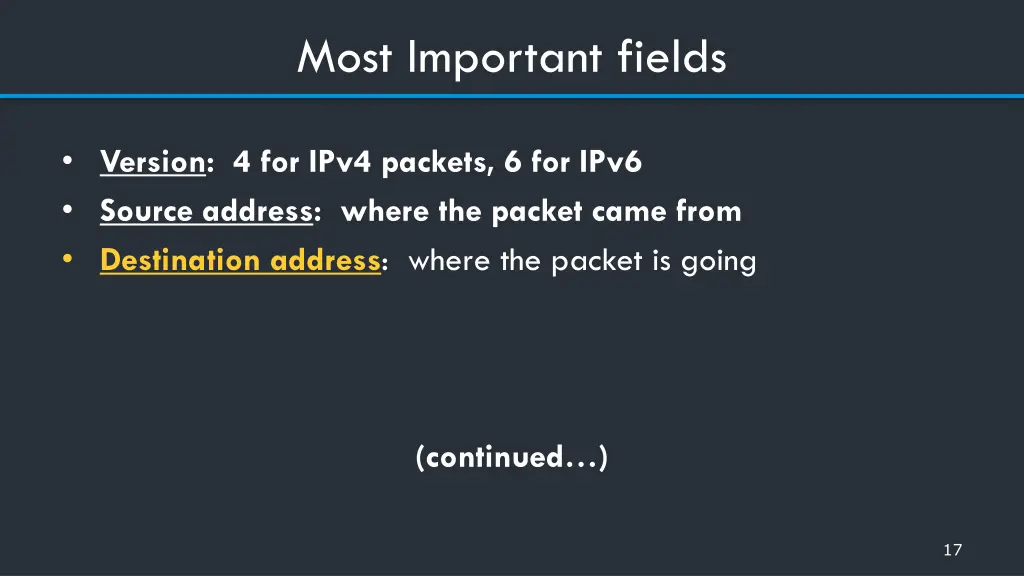 most important fields